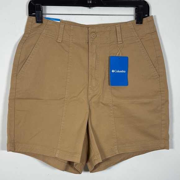 Columbia Women Regular Fit Shorts 8 Tan Khaki Chino NWT Outdoor Hiking Summer - Picture 4 of 7